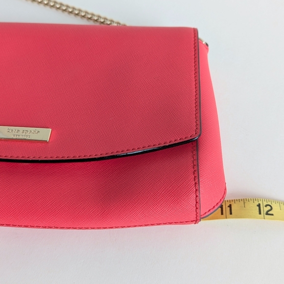 Kate Spade New York Laurel Way Greer Genuine Leather Crossbody Bag Coral Red - Picture 13 of 16